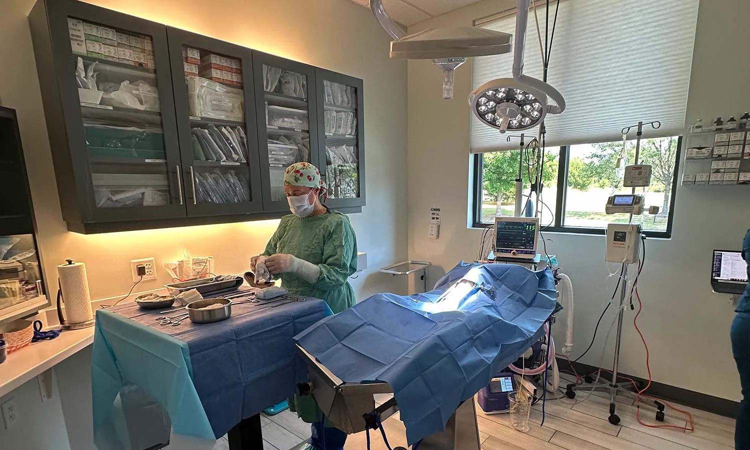 CARE's surgical suite, with the team preparing for a procedure